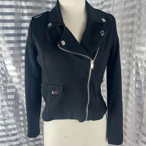 Love & Piece Black Zip Up Moto Jacket